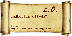 Lejbovics Olivér névjegykártya